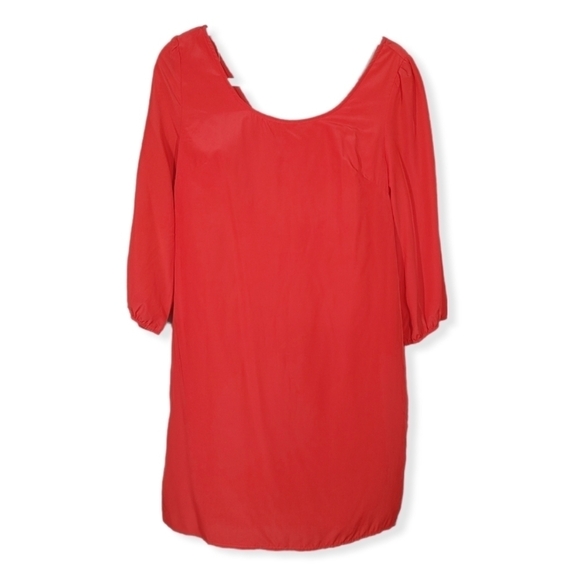Pink Owl Red Orange Zip Back Shift Dress Size Large - Picture 1 of 11